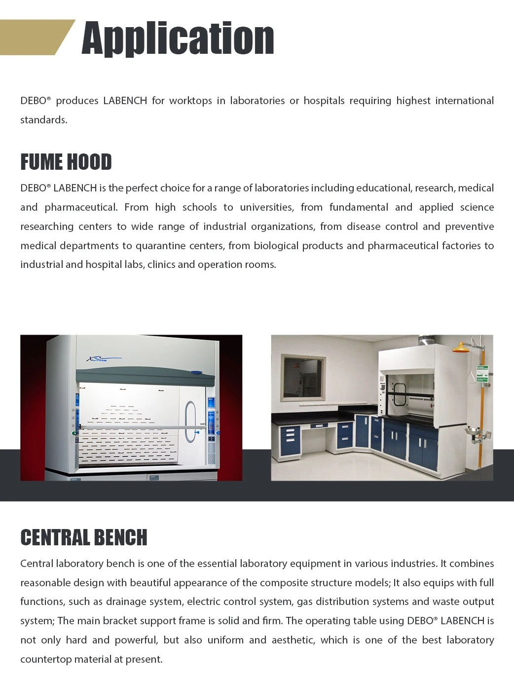 Easy Clean Laboratory Furniture Worktop with 16mm Thickness